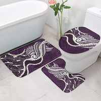 Aloha Hawaii Kalo Pikake Lei Bathroom Set Chest Tattoo Purple Hawaiian Pattern