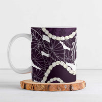 Aloha Hawaii Kalo Pikake Lei Ceramic Mug Chest Tattoo Purple Hawaiian Pattern LT14 Purple - Polynesian Pride