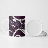 Aloha Hawaii Kalo Pikake Lei Ceramic Mug Chest Tattoo Purple Hawaiian Pattern LT14 - Polynesian Pride