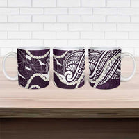 Aloha Hawaii Kalo Pikake Lei Ceramic Mug Chest Tattoo Purple Hawaiian Pattern LT14 - Polynesian Pride
