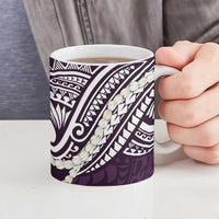 Aloha Hawaii Kalo Pikake Lei Ceramic Mug Chest Tattoo Purple Hawaiian Pattern LT14 - Polynesian Pride