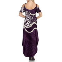 Aloha Hawaii Kalo Pikake Lei Family Matching Summer Maxi Dress and Hawaiian Shirt Chest Tattoo Purple Hawaiian Pattern