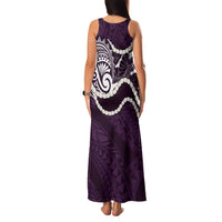 Aloha Hawaii Kalo Pikake Lei Family Matching Tank Maxi Dress and Hawaiian Shirt Chest Tattoo Purple Hawaiian Pattern