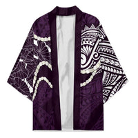 Aloha Hawaii Kalo Pikake Lei Kimono Chest Tattoo Purple Hawaiian Pattern