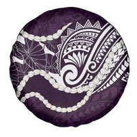 Aloha Hawaii Kalo Pikake Lei Spare Tire Cover Chest Tattoo Purple Hawaiian Pattern LT14 - Polynesian Pride