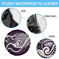 Aloha Hawaii Kalo Pikake Lei Spare Tire Cover Chest Tattoo Purple Hawaiian Pattern LT14 - Polynesian Pride