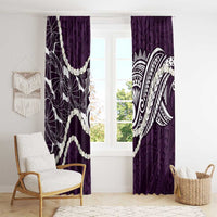 Aloha Hawaii Kalo Pikake Lei Window Curtain Chest Tattoo Purple Hawaiian Pattern