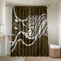 Aloha Hawaii Kalo Pikake Lei Bathroom Set Chest Tattoo Gold Hawaiian Pattern LT14 Shower Curtain Only Gold - Polynesian Pride