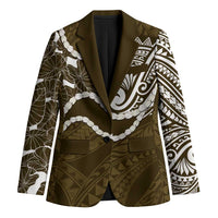 Aloha Hawaii Kalo Pikake Lei Blazer Chest Tattoo Gold Hawaiian Pattern LT14 Unisex Gold - Polynesian Pride