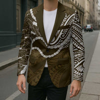 Aloha Hawaii Kalo Pikake Lei Blazer Chest Tattoo Gold Hawaiian Pattern LT14 - Polynesian Pride