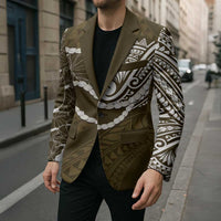 Aloha Hawaii Kalo Pikake Lei Blazer Chest Tattoo Gold Hawaiian Pattern LT14 - Polynesian Pride