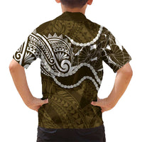 Aloha Hawaii Kalo Pikake Lei Kid Hawaiian Shirt Chest Tattoo Gold Hawaiian Pattern LT14 - Polynesian Pride