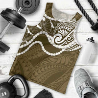 Aloha Hawaii Kalo Pikake Lei Men Tank Top Chest Tattoo Gold Hawaiian Pattern