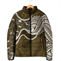 Aloha Hawaii Kalo Pikake Lei Padded Jacket Chest Tattoo Gold Hawaiian Pattern LT14 - Polynesian Pride