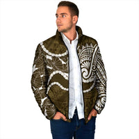 Aloha Hawaii Kalo Pikake Lei Padded Jacket Chest Tattoo Gold Hawaiian Pattern LT14 - Polynesian Pride