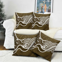 Aloha Hawaii Kalo Pikake Lei Pillow Cover Chest Tattoo Gold Hawaiian Pattern
