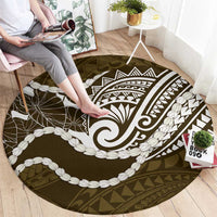 Aloha Hawaii Kalo Pikake Lei Round Carpet Chest Tattoo Gold Hawaiian Pattern LT14 - Polynesian Pride