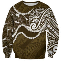 Aloha Hawaii Kalo Pikake Lei Sweatshirt Chest Tattoo Gold Hawaiian Pattern LT14 Unisex Gold - Polynesian Pride