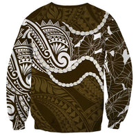 Aloha Hawaii Kalo Pikake Lei Sweatshirt Chest Tattoo Gold Hawaiian Pattern LT14 - Polynesian Pride