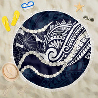 Aloha Hawaii Kalo Pikake Lei Beach Blanket Chest Tattoo Oxford Blue Hawaiian Pattern