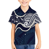 Aloha Hawaii Kalo Pikake Lei Family Matching Mermaid Dress and Hawaiian Shirt Chest Tattoo Oxford Blue Hawaiian Pattern
