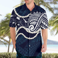 Aloha Hawaii Kalo Pikake Lei Hawaiian Shirt Chest Tattoo Oxford Blue Hawaiian Pattern
