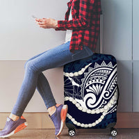Aloha Hawaii Kalo Pikake Lei Luggage Cover Chest Tattoo Oxford Blue Hawaiian Pattern LT14 - Polynesian Pride