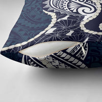 Aloha Hawaii Kalo Pikake Lei Pillow Cover Chest Tattoo Oxford Blue Hawaiian Pattern