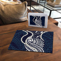 Aloha Hawaii Kalo Pikake Lei Puzzle Chest Tattoo Oxford Blue Hawaiian Pattern