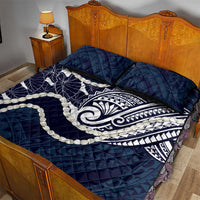 Aloha Hawaii Kalo Pikake Lei Quilt Bed Set Chest Tattoo Oxford Blue Hawaiian Pattern