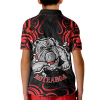 Personalised Aotearoa Bulldog Kid Polo Shirt NZ Maori Tattoo LT14 - Polynesian Pride
