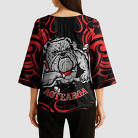 Aotearoa Bulldog Kimono Sleeve Blouse NZ Maori Tattoo - Polynesian Pride