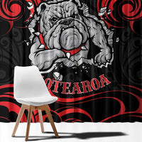 Personalised Aotearoa Bulldog Window Curtain NZ Maori Tattoo