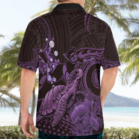 Purple Aloha Hawaii Hawaiian Shirt Snorkeling With Sea Turtle Polynesian Pattern LT14 - Polynesian Pride