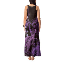 Purple Aloha Hawaii Tank Maxi Dress Snorkeling With Sea Turtle Polynesian Pattern LT14 - Polynesian Pride