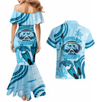Hawaii Sea Turtle Snorkeling Is My Therapy Couples Matching Mermaid Dress and Hawaiian Shirt LT14 - Polynesian Pride