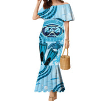 Hawaii Sea Turtle Snorkeling Is My Therapy Mermaid Dress LT14 Women Blue - Polynesian Pride