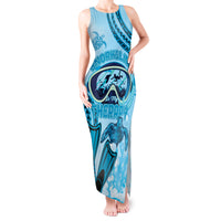 Hawaii Sea Turtle Snorkeling Is My Therapy Tank Maxi Dress LT14 Women Blue - Polynesian Pride