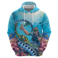 Hawaii Snorkeling Honu Turtle Zip Hoodie Under The Ocean Vibes LT14