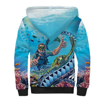 Hawaii Snorkeling Honu Turtle Sherpa Hoodie Under The Ocean Vibes LT14 - Polynesian Pride