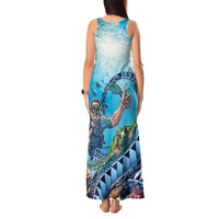 Hawaii Snorkeling Honu Turtle Tank Maxi Dress Under The Ocean Vibes LT14 - Polynesian Pride