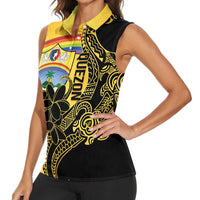 Quezon Province Women Sleeveless Polo Shirt Cocolandia Philippines Turtle
