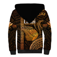 Polynesian Pride Hawaiian Islands Sherpa Hoodie Lani Map Gold Kanaka With Kakau LT14 - Polynesian Pride