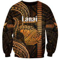 Polynesian Pride Hawaiian Islands Sweatshirt Lani Map Gold Kanaka With Kakau LT14 Unisex Gold - Polynesian Pride