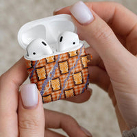 Aloha Hawaii Tiki Palaka Motifs AirPods Case Honohono Lei Orange Elegant Vibes