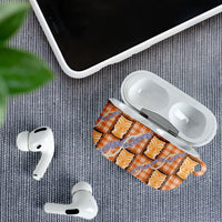 Aloha Hawaii Tiki Palaka Motifs AirPods Case Honohono Lei Orange Elegant Vibes