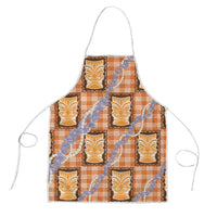 Aloha Hawaii Tiki Palaka Motifs Apron Honohono Lei Orange Elegant Vibes LT14 Orange - Polynesian Pride