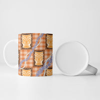 Aloha Hawaii Tiki Palaka Motifs Ceramic Mug Honohono Lei Orange Elegant Vibes LT14 - Polynesian Pride