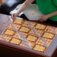 Aloha Hawaii Tiki Palaka Motifs Puzzle Honohono Lei Orange Elegant Vibes LT14 - Polynesian Pride