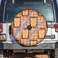 Aloha Hawaii Tiki Palaka Motifs Spare Tire Cover Honohono Lei Orange Elegant Vibes